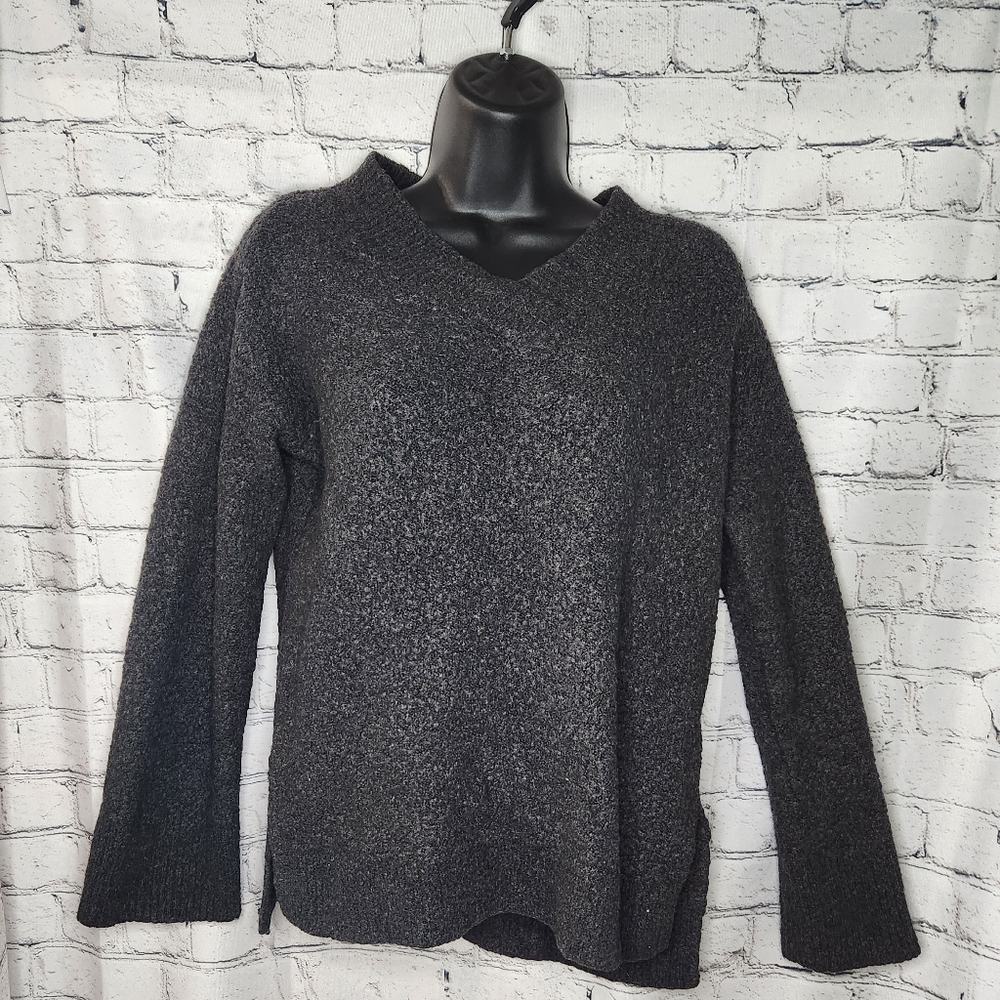Anthropologie Women's Merino Wool‎ Blend Dark Gray Sweater Size XS
